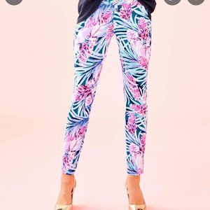 Lilly Pulitzer 29" Kelly Textured Ankle Length Skinny Pants in Size 12